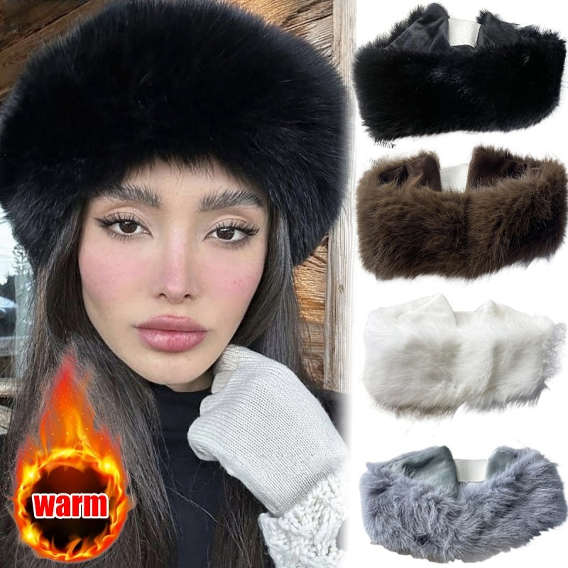 Fleece Ear Warmer Band - Brede band bont hoofdband Winter warm