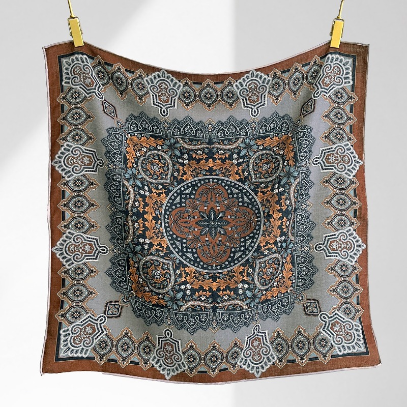 Shawl Wrap Winter - Central Compass Perzische bloemen vierkante sjaal