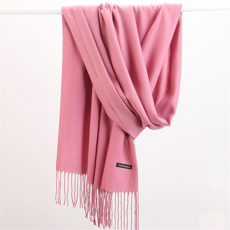 Cashmere Pashmina Wrap - Mode Effen Kleur 2023 Vrouwen Sjaal