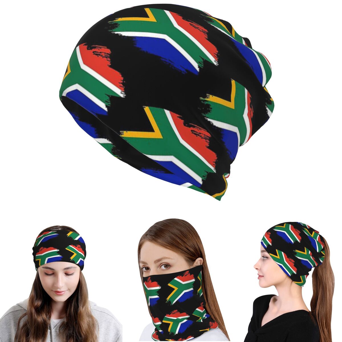 Knit Beanie Hat Warm - Zuid-Afrikaanse Springboks Vlag Bandana Nekbeschermer Magische