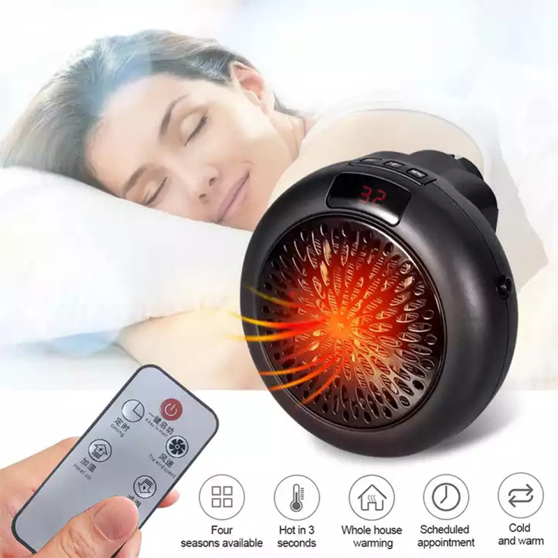 Hand Warmer Electric - 900W Mini Plug-In Elektrische Ruimteverwarming Verstelbare
