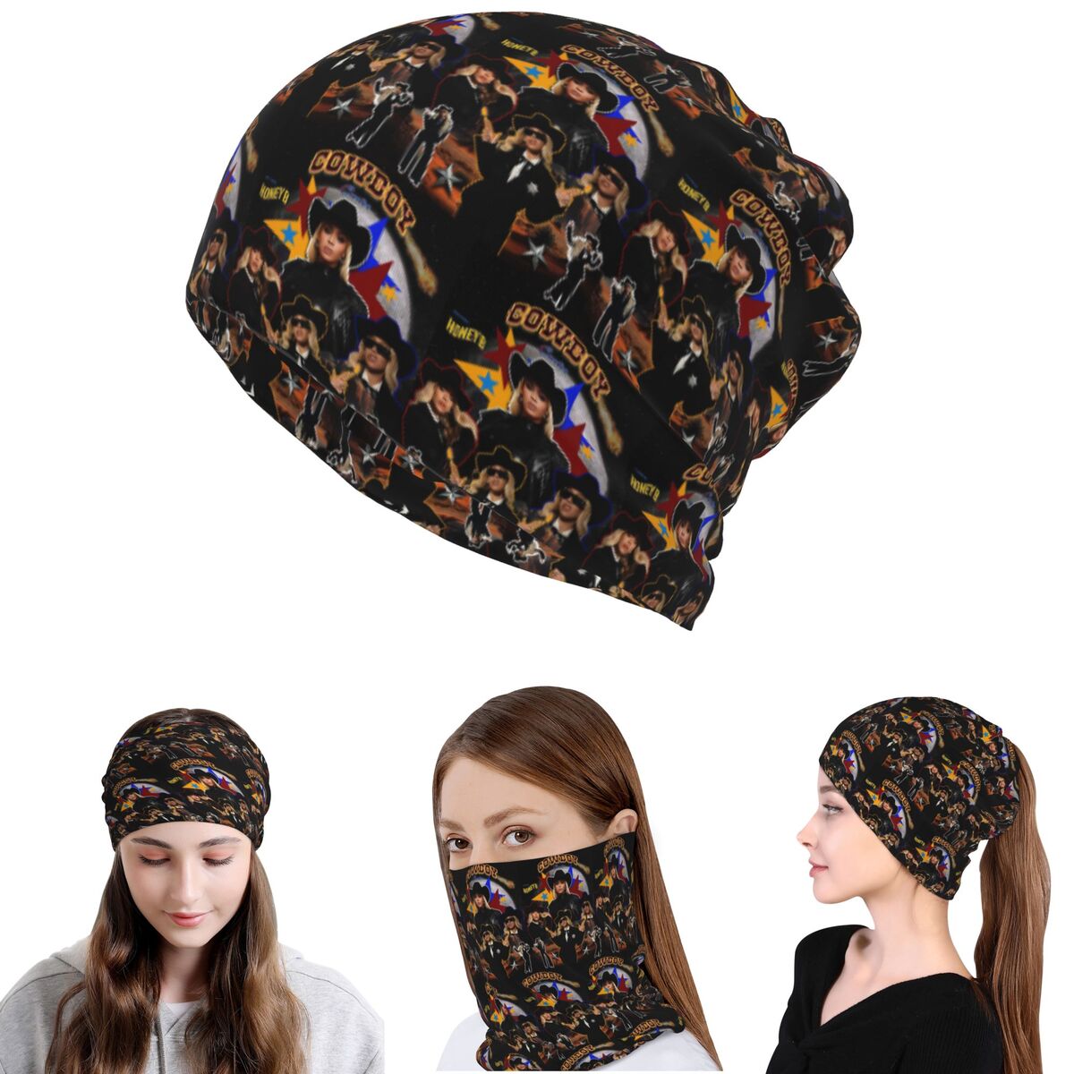 Knit Beanie Hat Warm - Cowboy Carter Beyonce Nieuw album Bandana