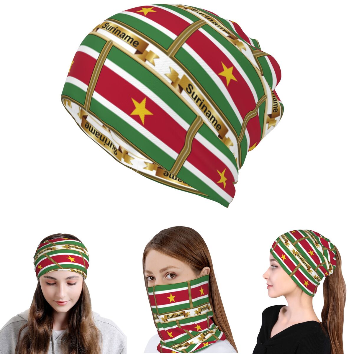 Knit Beanie Hat Warm - Suriname Vlag Producten (N) Bandana Nekhoes