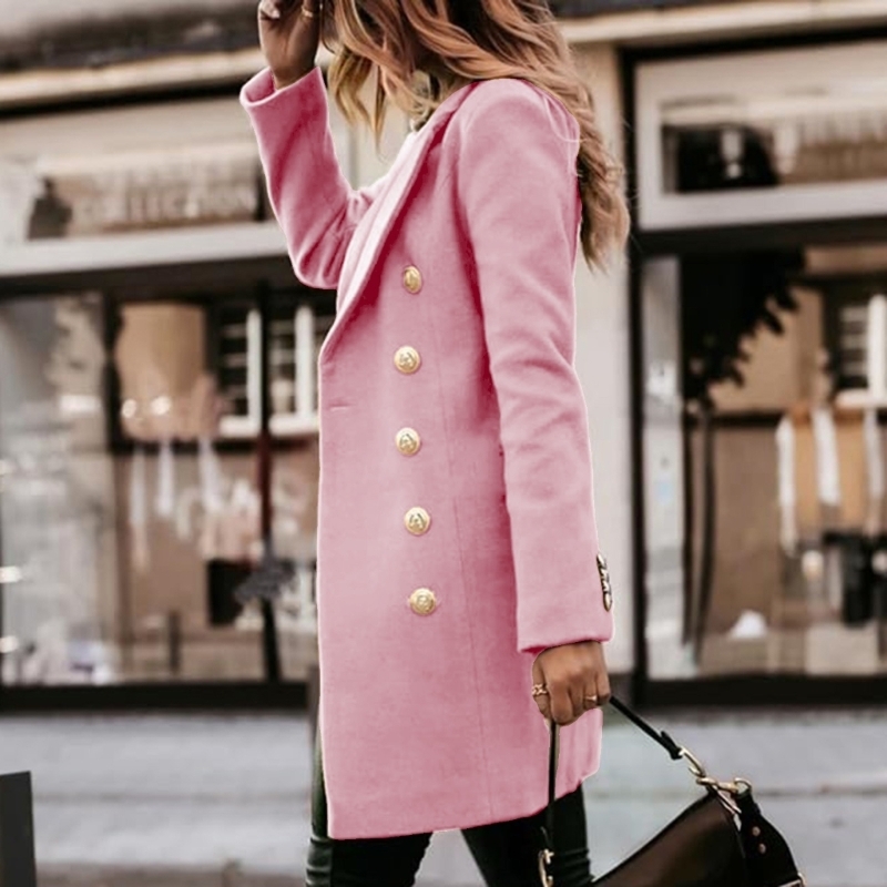 Wool Coat Peacoat - Y5GC Dames herfst-winterwollen jassen Midi Peacoat-trenchcoats