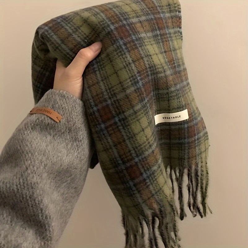 Vintage groene geruite kwastje - Cashmere Pashmina Wrap recensie en prijs