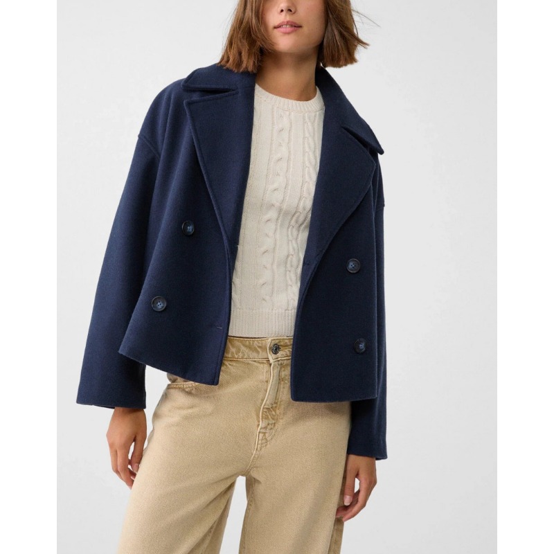 Oversized wollen peacoat met d - Wool Coat Peacoat recensie en prijs